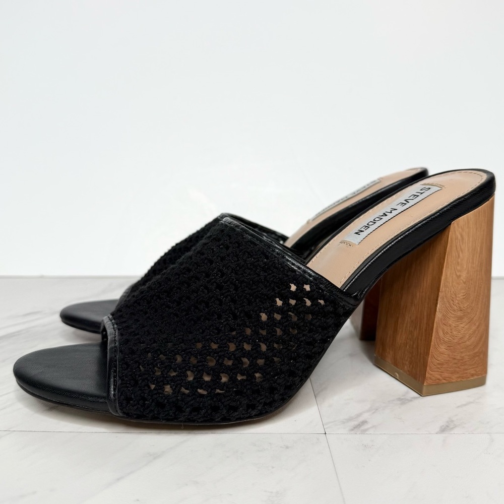 Steve Madden Cataley Black Heeled Sandal 10M